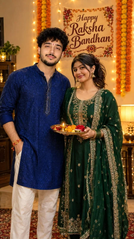 Raksha Bandhan brother sister AI photo editing prompt 2026