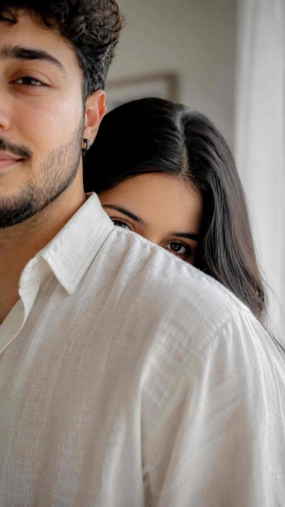 Romantic Couple Hidden Love Portrait AI Photo Editing Prompt