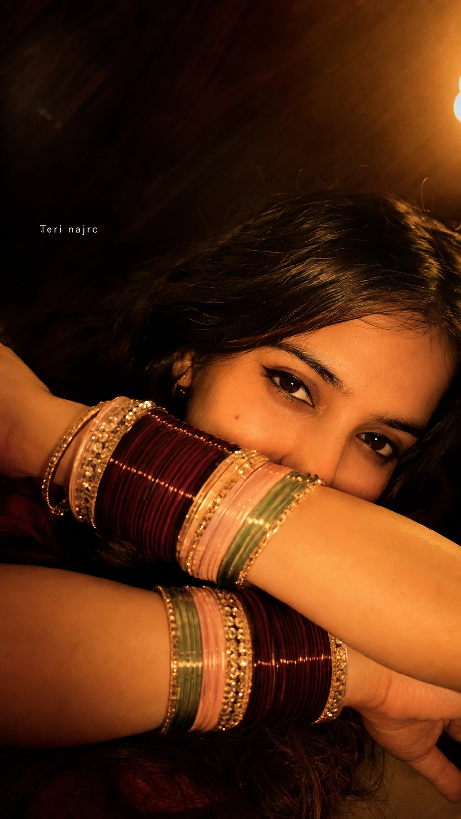 Cinematic girl portrait with colorful traditional bangles