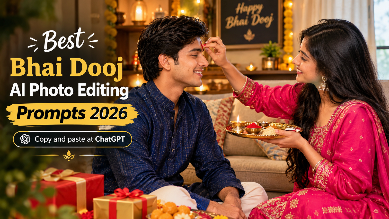 Best Bhai Dooj AI Photo Editing Prompts 2026 – Copy and paste at chatgpt