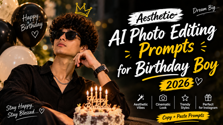 Aesthetic AI Photo Editing Prompts for Birthday Boy 2026: Copy and Paste for Instagram