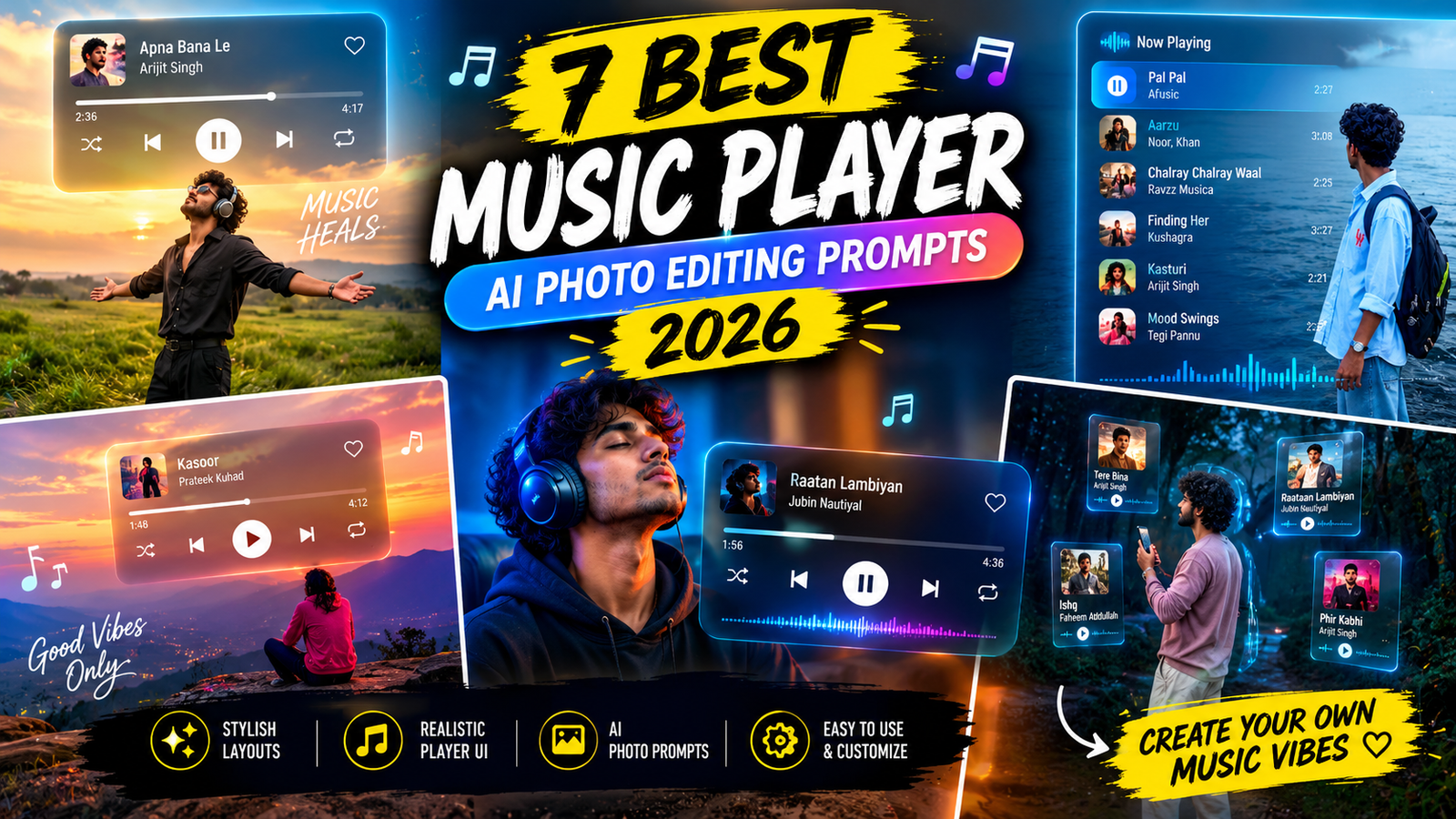 7 Best Music Player AI Photo Editing Prompts 2026